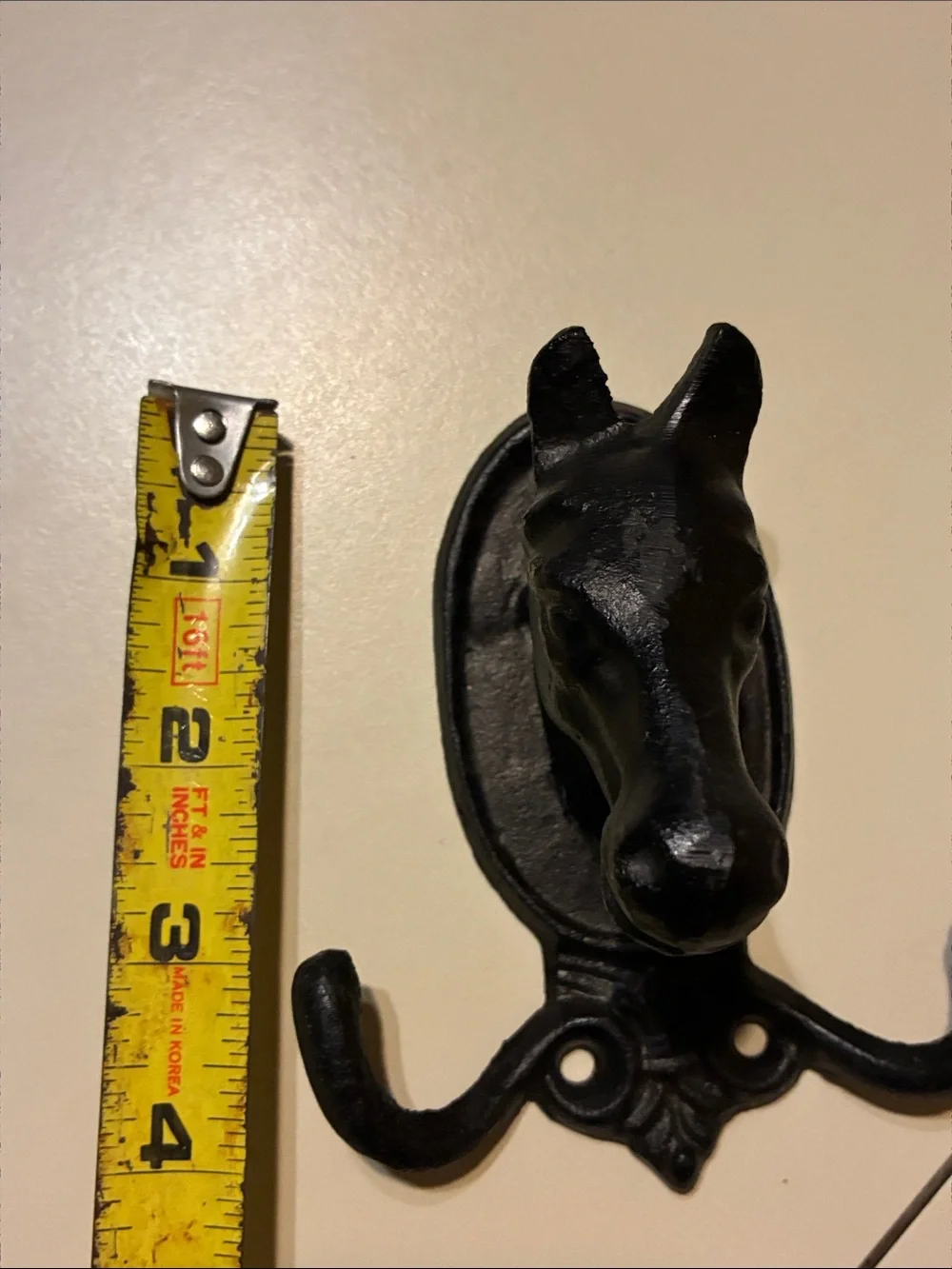 Cast Iron Horse Wall Hook Black Vintage